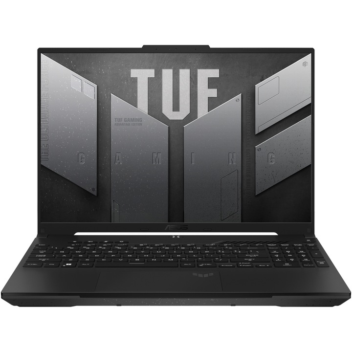 Asus TUF A16 FA617NS-N4077W 16" QHD+ Gamer laptop, AMD Ryzen 7-7735HS, 16GB, 512GB M.2, AMD Radeon RX 7600S 8GB, Windows 11 Home, Magyar billentyűzet, Fekete