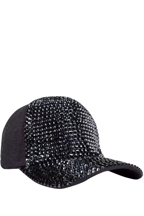 Sapca decorata cu zirconii Agrafka, One Size, Negru