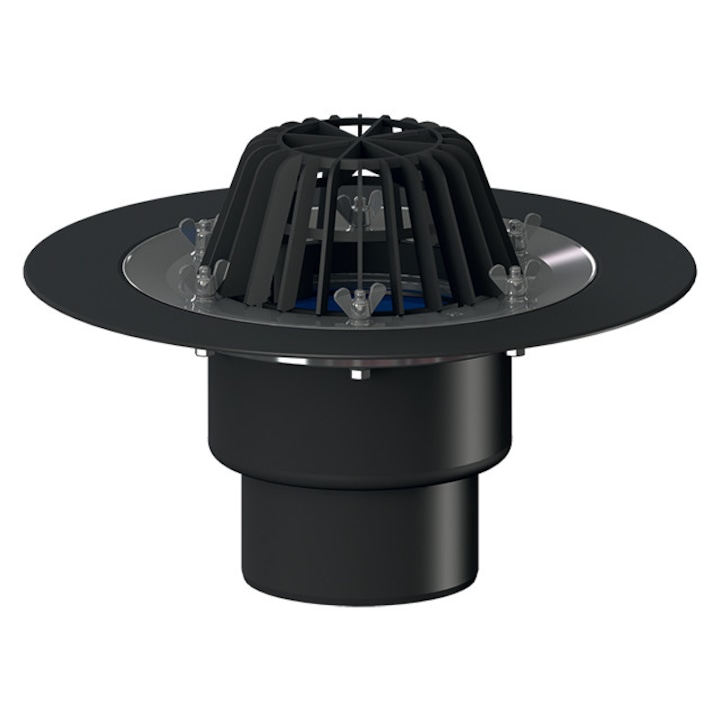 Sifon de pardoseala pentru Scurgere acoperis plat DN110 cu inel de prindere