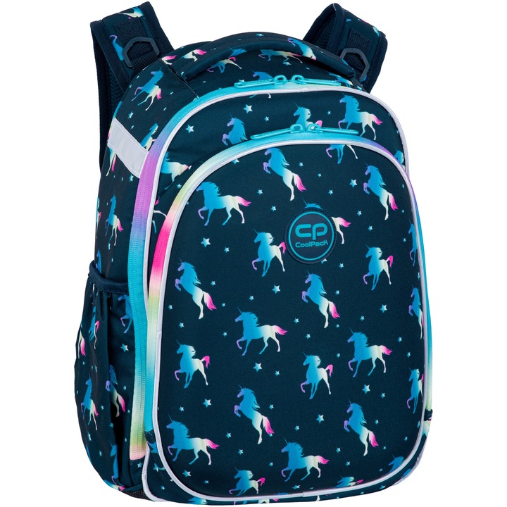 Ученическа раница CoolPack, Turtle, Blue Unicorn, 40 см x 33 см x 20 см