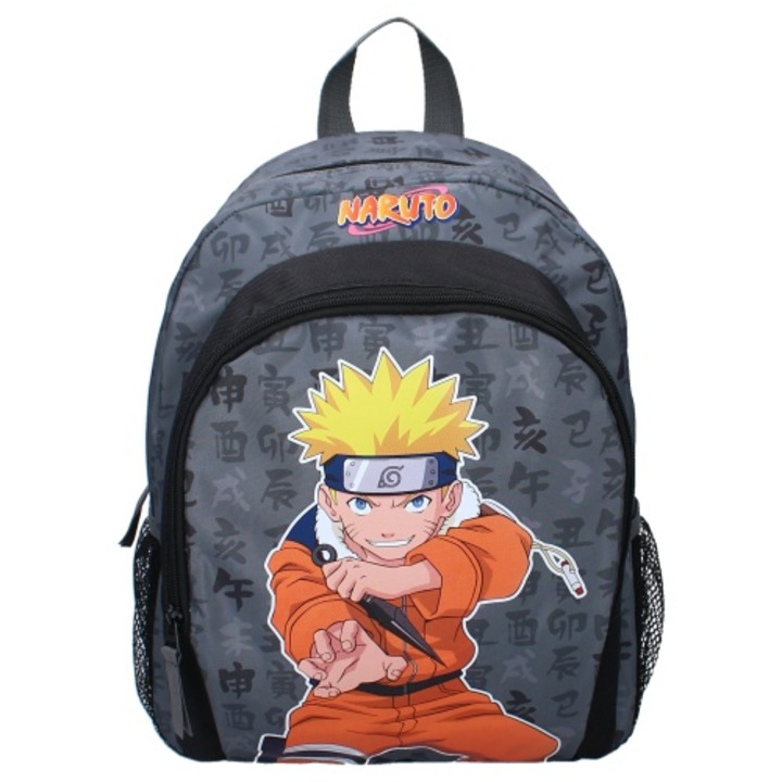 Ghiozdan copii, Naruto, 2 fermoare, 35 x 27 x 18 cm
