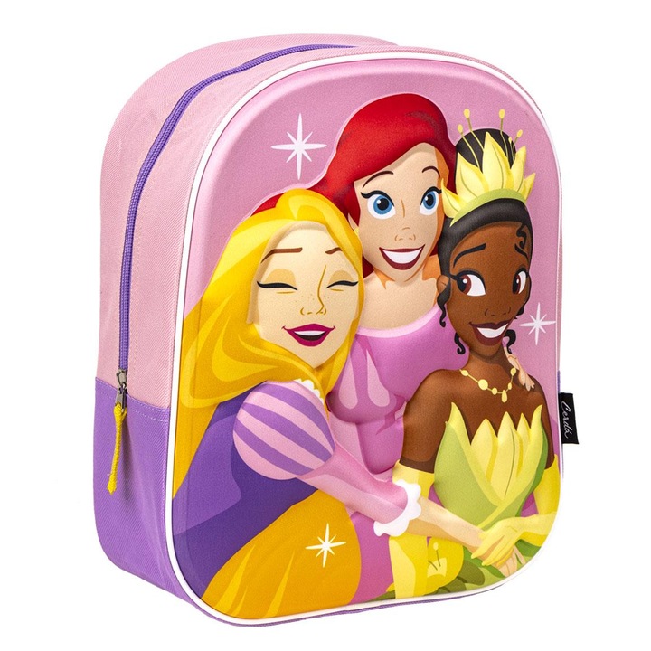 Ghiozdan 3D Princess, dimensiuni 25cm x31cm x10cm