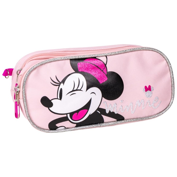 Penar oval, Minnie, 2 fermoare, 22.5 x 8 x 10 cm