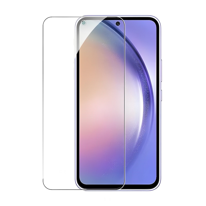 Üvegfólia Samsung Galaxy A54 5G készülékhez, Ultra tiszta, Oleofób kezelés, Magas fokú 9H ellenállás, Érintésérzékenység, UV-védelem, Ujjlenyomat-, ütés-, karcolásgátló