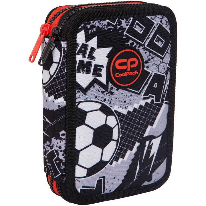 Penar echipat Coolpack - Grey Ball, 2 compartimente, 19.5 х 12.5 х 5 cm, 35 piese