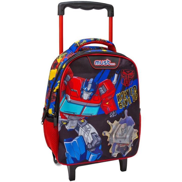 Transformers gurulós bőrönd, 2 cipzárral, 27x10x31 cm