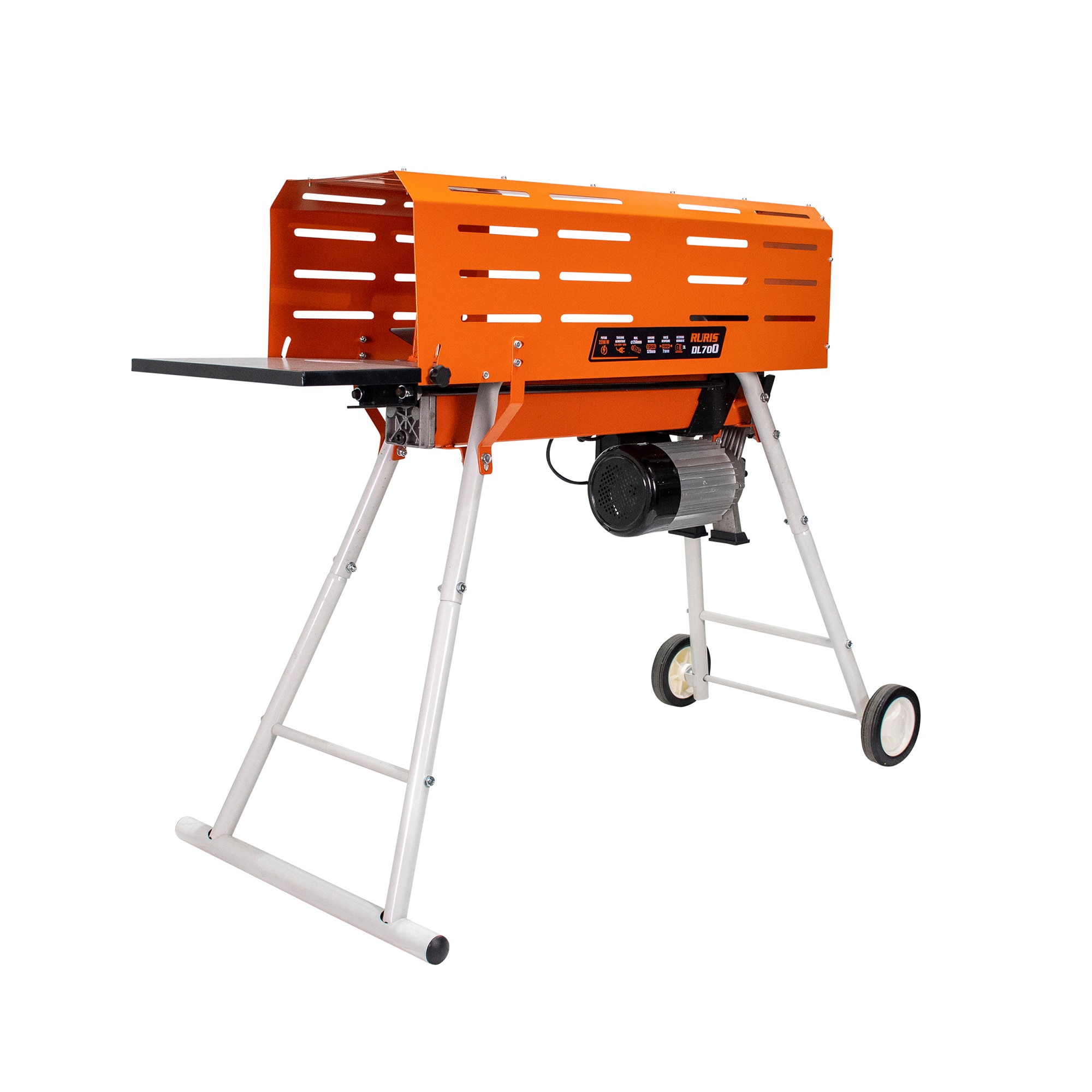 Despicator lemne Ruris DL700, 2200 W, 230 V, IP54, 7 tone forta despicare, 50-250 mm Ø despicare, 520 mm lungime maxima despicare, 3 l capacitate rezervor hidraulic, roti transport