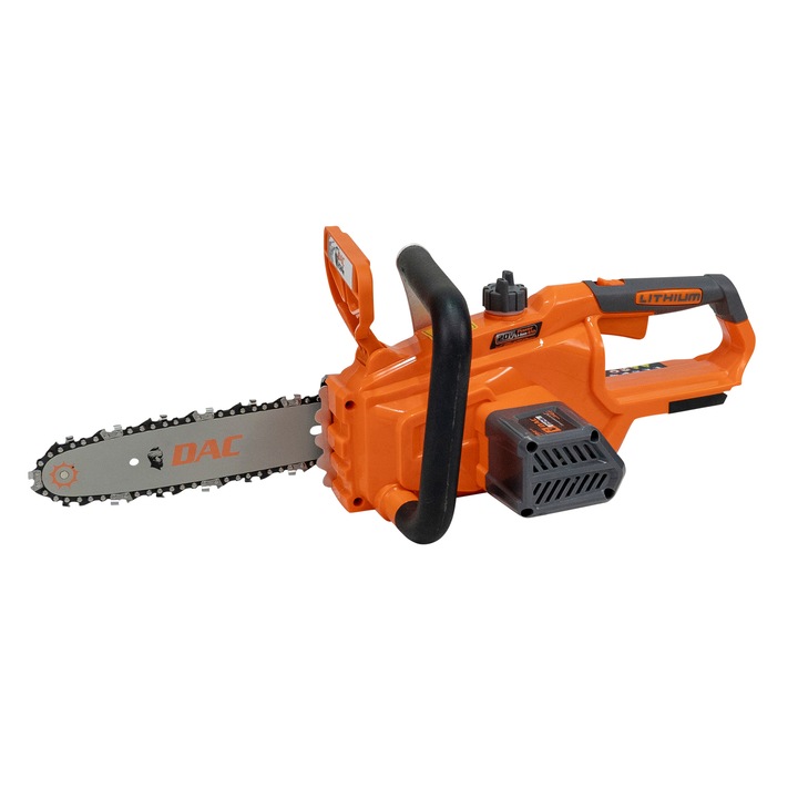 Drujba (fierastrau) pe acumulator Ruris DAC 2524e, 20 V, 4 Ah, motor Brushless, 245 mm lungime maxima taiere, 3/8 1.3 mm lant, 220 ml capacitate rezervor ulei, fara acumulator/incarcator