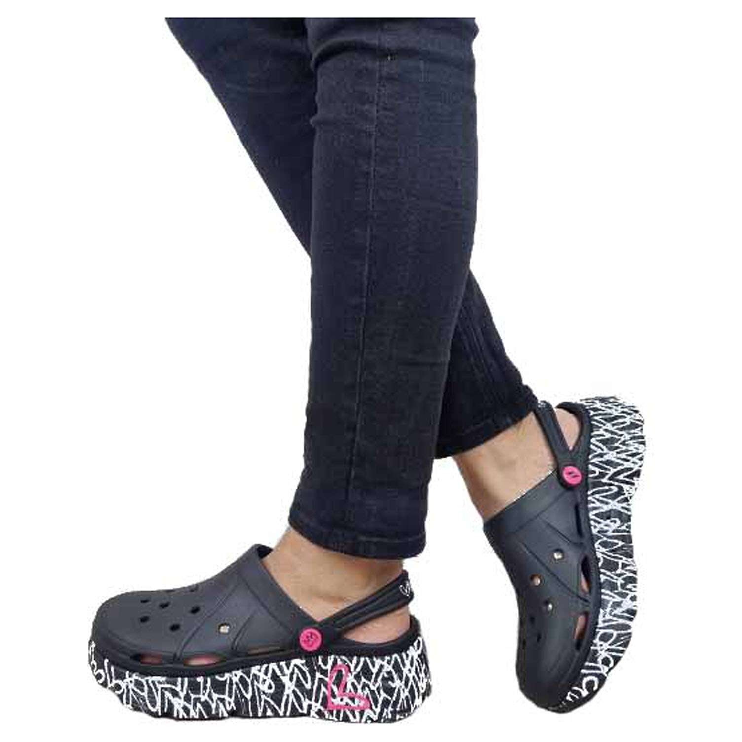 Saboti dama, cu perforatii, Skechers JGoldcrown, negru, 38