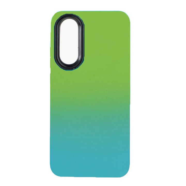 Калъф за телефон, съвместим с Oppo Reno 8T 4G, NeonPowder Case, Защитно фолио за камери, Противоплъзгащо, Против пръстов отпечатък, Градиент, Зелен