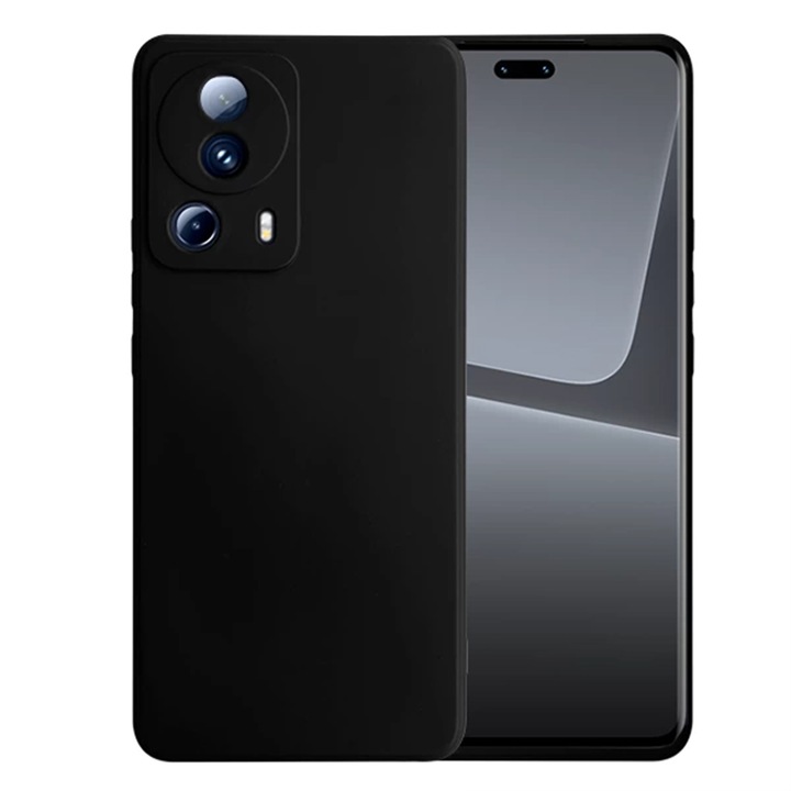 Mikroszálas TPU szilikon tok, Xiaomi 13 Lite készülékhez, mikroszálas belső, rendkívül puha szilikon külső, puha tapintású, vékony illeszkedés, tartós, rugalmas, optimális ultra védelem, fekete