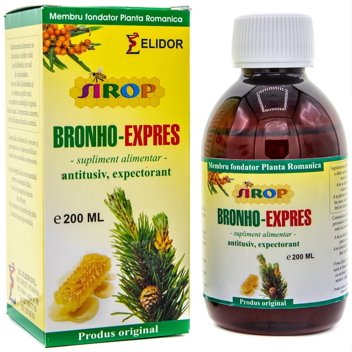 Sirop antitusiv expectorant Bronho-Expres, 200ml, Laboratoarele Elidor Pontica