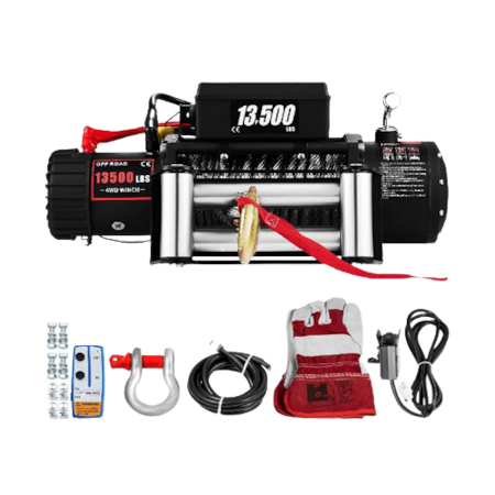 Troliu electric, cu telecomanda, pentru remorca auto, 6000lbs Funie de argint