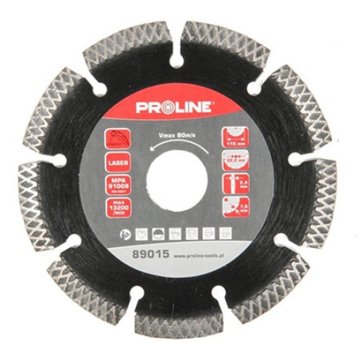 X-típusú lézerszegmentált gyémánt tárcsa, 230 mm, 2,8x7 mm