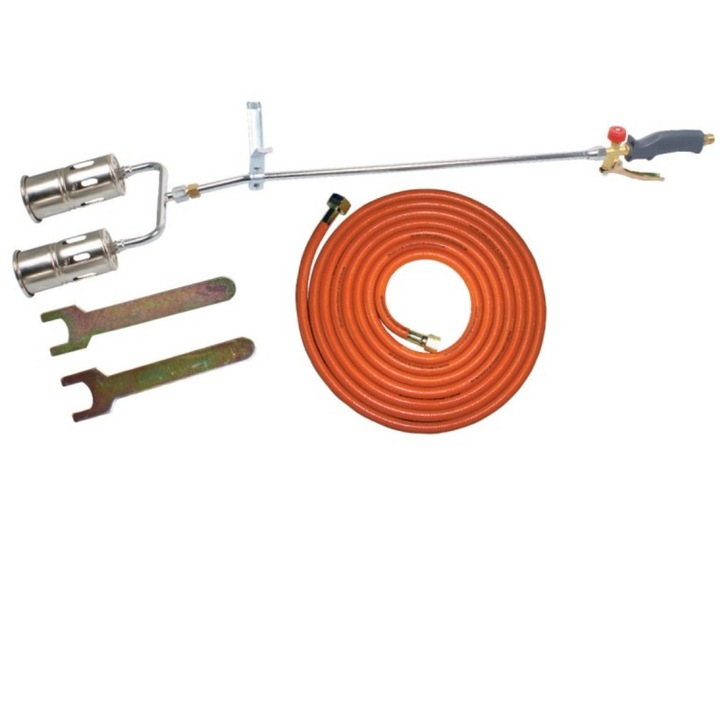 Tetőperzselő égőrúd, dupla fúvóka 2x60mm/ 5 m