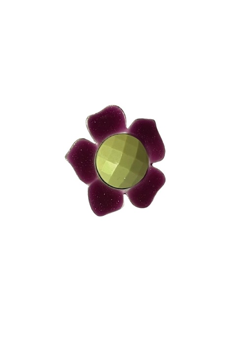 Буен пръстен с лилаво цвете размер 56