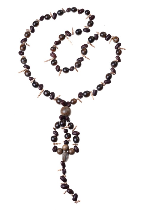 Колие GM-348 с миди Turritella, кафяво/бордо, Gloria Maris, 70 см