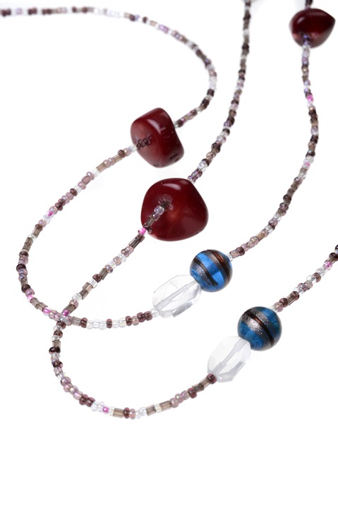 Коралово колие GM-158 с мъниста от муранско стъкло, Gloria Maris, 75 см