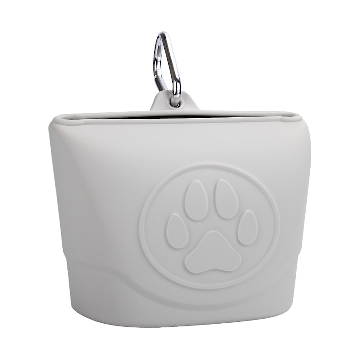 Saculet din silicon pentru recompense de caini, Alb