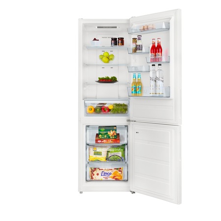 Combina frigorifica Daewoo DNF-310MEW, 310 l, Total No Frost, Control electronic, Iluminare LED, Clasa E, H 188 cm, Alb