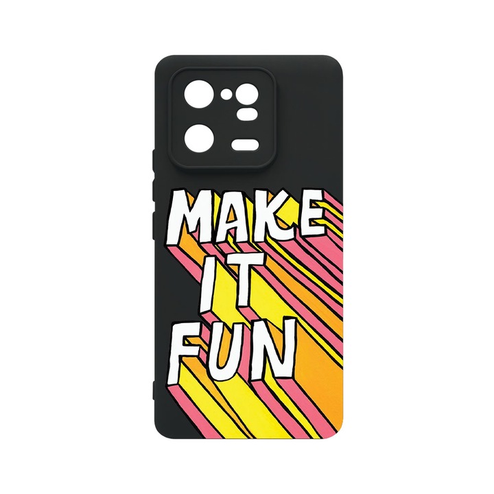 Husa BestCase® Premium Liquid Silicon, Compatibila Cu Xiaomi 13 Pro, Make It Fun, SLIM 1.2MM, Microfibra in interior, Antisoc, Protectie Camera, Margini ridicate pentru protectia ecranului, PB 494