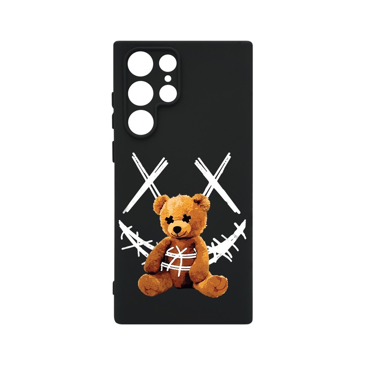 Husa BestCase® Premium Liquid Silicon, съвместим със Samsung Galaxy S22 Ultra, Teddy Bear Smile, SLIM 1.2MM, микрофибър отвътре, противоударна, защита на камерата, повдигнати ръбове за защита на екрана, PB 982