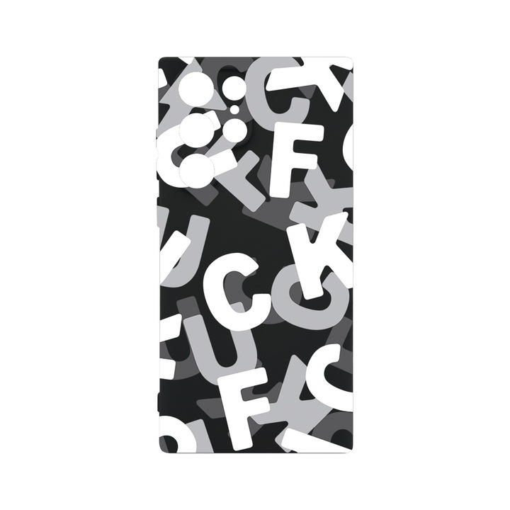 Калъф Husa BestCase® Premium Liquid Silicon, съвместим със Samsung Galaxy S22 Ultra, FCK Pattern, SLIM 1.2MM, Микрофибър отвътре, Противоударен, Защита на камерата, Повдигнати ръбове за защита на екрана, PB 1021