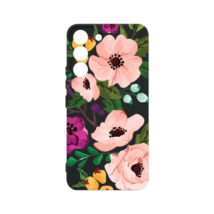 Husa BestCase® Premium Liquid Silicon, Compatibila Cu Samsung Galaxy S22, Pastel Flowers, SLIM 1.2MM, Microfibra in interior, Antisoc, Protectie Camera, Margini ridicate pentru protectia ecranului, PB 629
