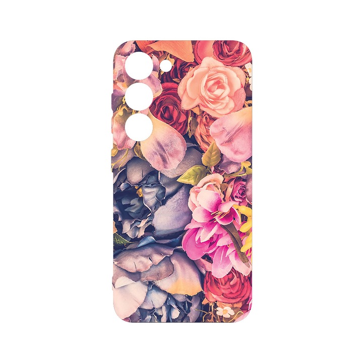 Husa BestCase® Premium Liquid Silicon, Compatibila Cu Samsung Galaxy S23, Floral, SLIM 1.2MM, Microfibra in interior, Antisoc, Protectie Camera, Margini ridicate pentru protectia ecranului, PB 5