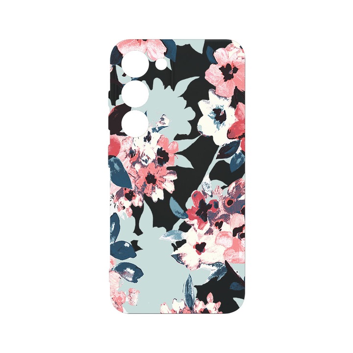 Husa BestCase® Premium Liquid Silicon, Compatibila Cu Samsung Galaxy S23, Flowers Pattern, SLIM 1.2MM, Microfibra in interior, Antisoc, Protectie Camera, Margini ridicate pentru protectia ecranului, PB 508