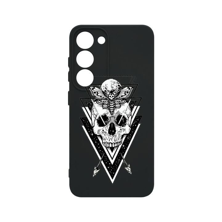 Husa BestCase® Premium Liquid Silicon, Compatibila Cu Samsung Galaxy S23, Skull, SLIM 1.2MM, Microfibra in interior, Antisoc, Protectie Camera, Margini ridicate pentru protectia ecranului, PB 191