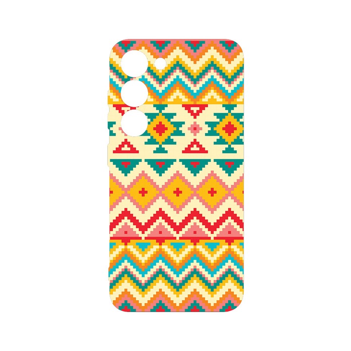 Husa BestCase® Premium Liquid Silicon, Compatibila Cu Samsung Galaxy S23, Aztec, SLIM 1.2MM, Microfibra in interior, Antisoc, Protectie Camera, Margini ridicate pentru protectia ecranului, PB 11