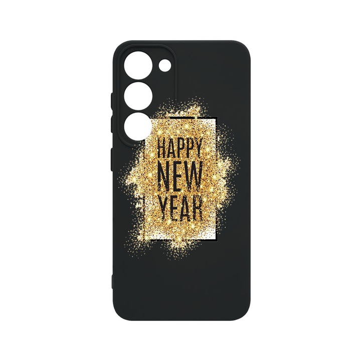 Husa BestCase® Premium Liquid Silicon, Compatibila Cu Samsung Galaxy S23, Happy New Year, SLIM 1.2MM, Microfibra in interior, Antisoc, Protectie Camera, Margini ridicate pentru protectia ecranului, PB 355