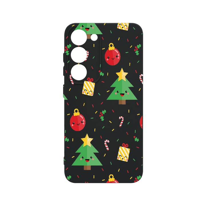 Husa BestCase® Premium Liquid Silicon, Compatibila Cu Samsung Galaxy S23, Xmas Tree, SLIM 1.2MM, Microfibra in interior, Antisoc, Protectie Camera, Margini ridicate pentru protectia ecranului, PB 309