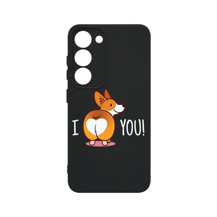 Husa BestCase® Premium Liquid Silicon, Compatibila Cu Samsung Galaxy S23, Sweet doggy Emoji, SLIM 1.2MM, Microfibra in interior, Antisoc, Protectie Camera, Margini ridicate pentru protectia ecranului, PB 593