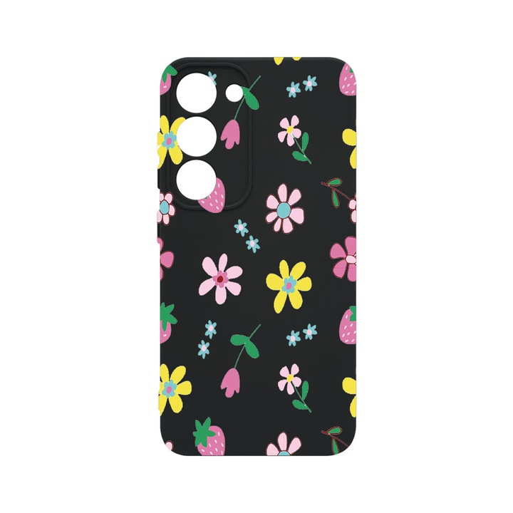 Husa BestCase® Premium Liquid Silicon, Compatibila Cu Samsung Galaxy S23 Plus, Flowers, SLIM 1.2MM, Microfibra in interior, Antisoc, Protectie Camera, Margini ridicate pentru protectia ecranului, PB 687