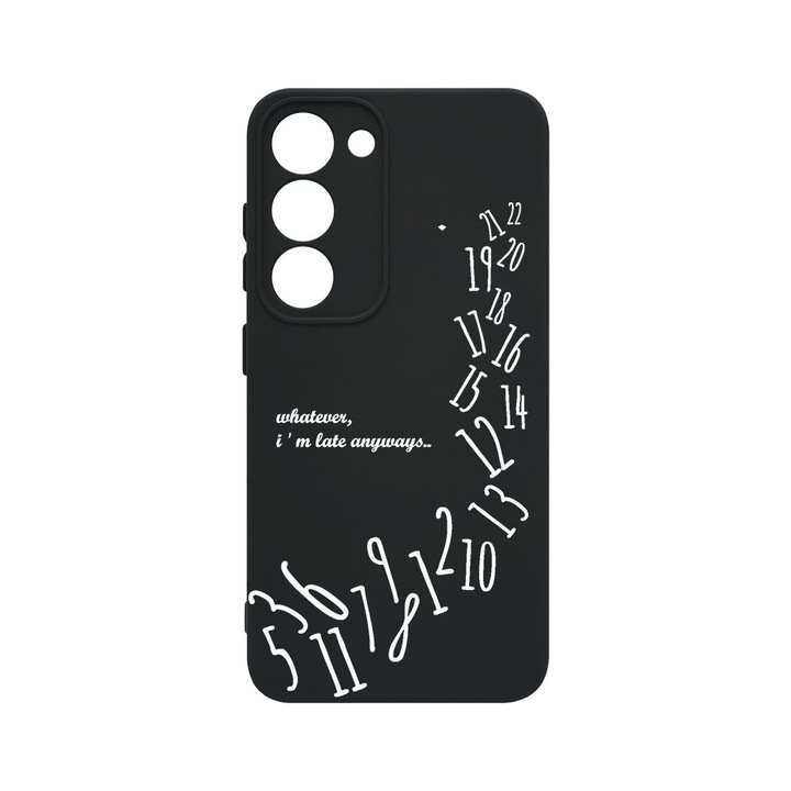 Husa BestCase® Premium Liquid Silicon, Compatibila Cu Samsung Galaxy S23, I'm Late Always, SLIM 1.2MM, Microfibra in interior, Antisoc, Protectie Camera, Margini ridicate pentru protectia ecranului, PB 141