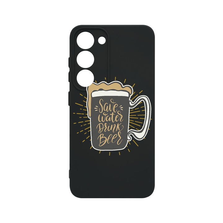 Husa BestCase® Premium Liquid Silicon, Compatibila Cu Samsung Galaxy S23, Save Water, SLIM 1.2MM, Microfibra in interior, Antisoc, Protectie Camera, Margini ridicate pentru protectia ecranului, PB 806