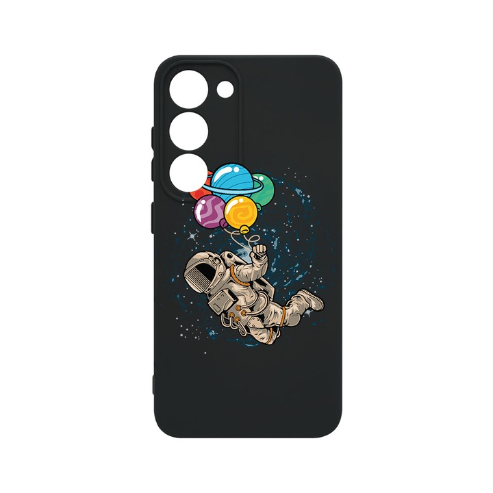 Husa BestCase® Premium Liquid Silicon, Compatibila Cu Samsung Galaxy S23, Happy Astronaut, SLIM 1.2MM, Microfibra in interior, Antisoc, Protectie Camera, Margini ridicate pentru protectia ecranului, PB 773