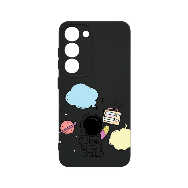 Husa BestCase® Premium Liquid Silicon, Compatibila Cu Samsung Galaxy S23, Astronaut, SLIM 1.2MM, Microfibra in interior, Antisoc, Protectie Camera, Margini ridicate pentru protectia ecranului, PB 977