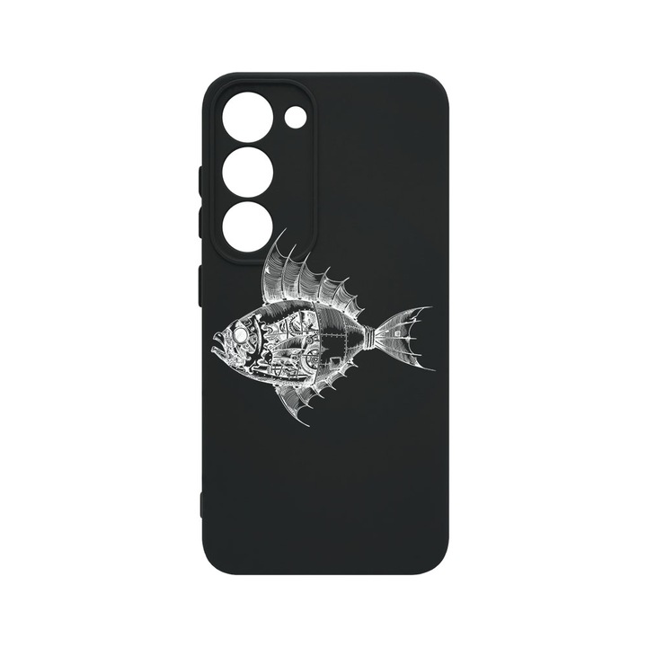 Husa BestCase® Premium Liquid Silicon, Compatibila Cu Samsung Galaxy S23, Fish, SLIM 1.2MM, Microfibra in interior, Antisoc, Protectie Camera, Margini ridicate pentru protectia ecranului, PB 825