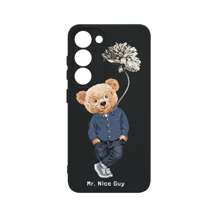 Husa BestCase® Premium Liquid Silicon, Compatibila Cu Samsung Galaxy S23 Plus, Nice Guy - Teddy Bear, SLIM 1.2MM, Microfibra in interior, Antisoc, Protectie Camera, Margini ridicate pentru protectia ecranului, PB 934