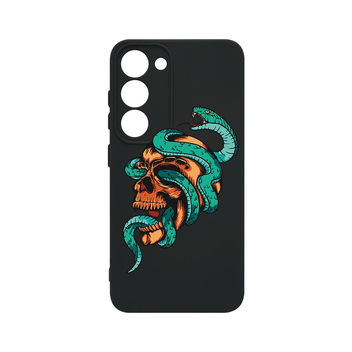Husa BestCase® Premium Liquid Silicon, Compatibila Cu Samsung Galaxy S23 Plus, Skull, SLIM 1.2MM, Microfibra in interior, Antisoc, Protectie Camera, Margini ridicate pentru protectia ecranului, PB 831