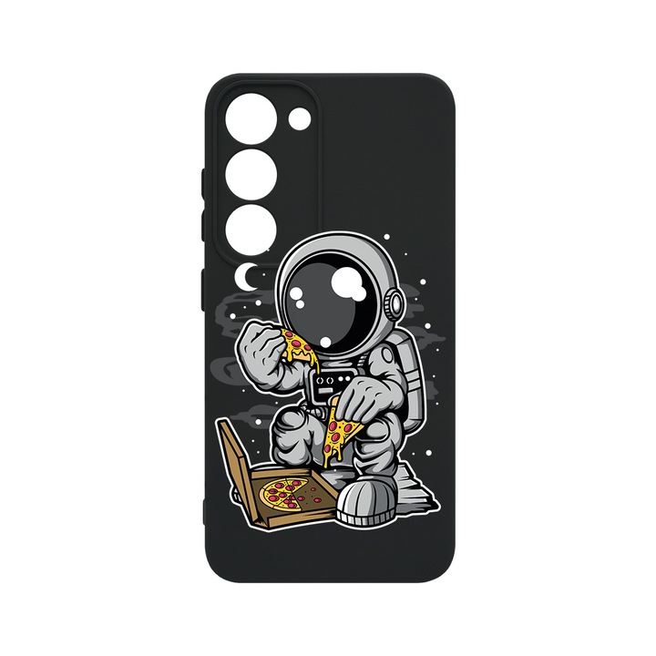 Husa BestCase® Premium Liquid Silicon, Compatibila Cu Samsung Galaxy S23 Plus, Astronaut Pizza, SLIM 1.2MM, Microfibra in interior, Antisoc, Protectie Camera, Margini ridicate pentru protectia ecranului, PB 1004