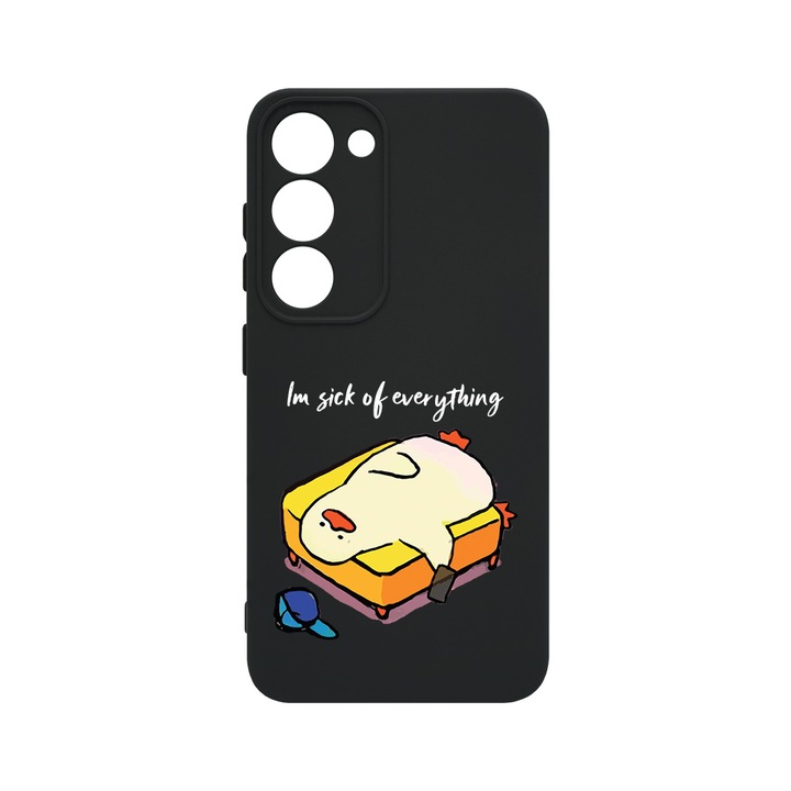 Husa BestCase® Premium Liquid Silicon, Compatibila Cu Samsung Galaxy S23 Plus, I'm Sick Of Everything, SLIM 1.2MM, Microfibra in interior, Antisoc, Protectie Camera, Margini ridicate pentru protectia ecranului, PB 999