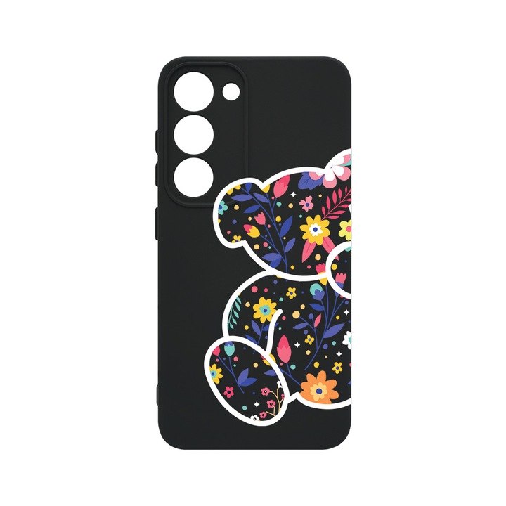 Husa BestCase® Premium Liquid Silicon, Compatibila Cu Samsung Galaxy S23 Plus, Flower Teddy Bear, SLIM 1.2MM, Microfibra in interior, Antisoc, Protectie Camera, Margini ridicate pentru protectia ecranului, PB 983