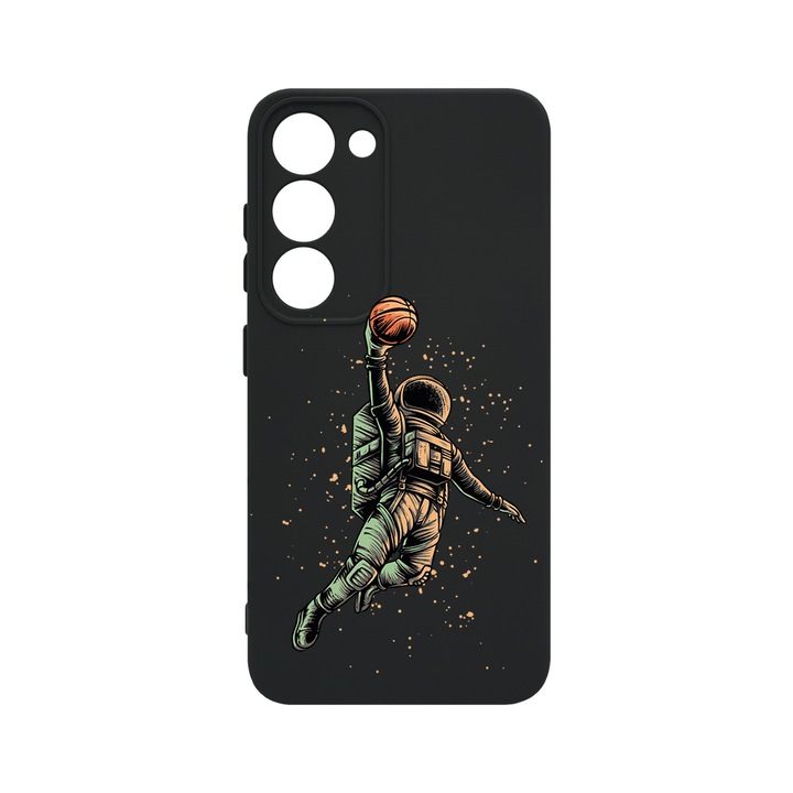 Husa BestCase® Premium Liquid Silicon, Compatibila Cu Samsung Galaxy S23 Plus, Astronaut Basketball, SLIM 1.2MM, Microfibra in interior, Antisoc, Protectie Camera, Margini ridicate pentru protectia ecranului, PB 1003