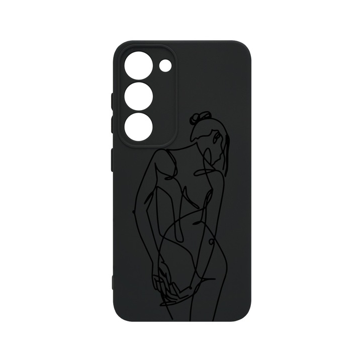 Husa BestCase® Premium Liquid Silicon, Compatibila Cu Samsung Galaxy S23 Plus, Woman Lineart, SLIM 1.2MM, Microfibra in interior, Antisoc, Protectie Camera, Margini ridicate pentru protectia ecranului, PB 1062