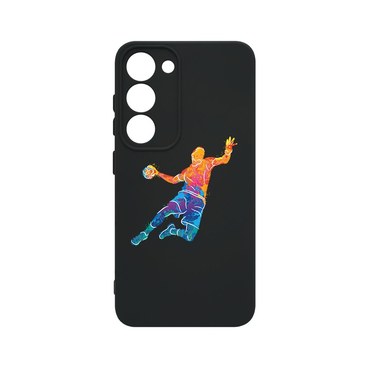 Husa BestCase® Premium Liquid Silicon, Compatibila Cu Samsung Galaxy S23 Plus, Handball Colorful, SLIM 1.2MM, Microfibra in interior, Antisoc, Protectie Camera, Margini ridicate pentru protectia ecranului, PB 800
