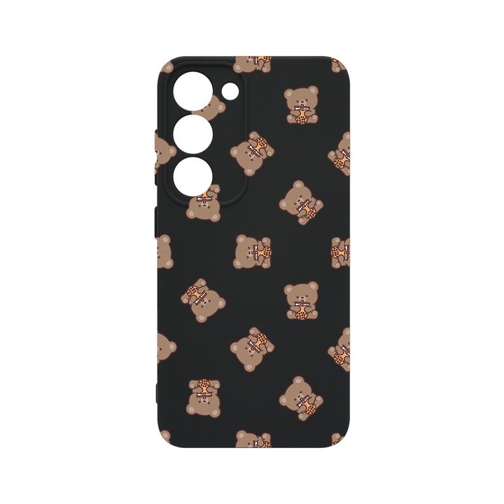 Husa BestCase® Premium Liquid Silicon, Compatibila Cu Samsung Galaxy S23 Plus, Teddy Bear Pattern, SLIM 1.2MM, Microfibra in interior, Antisoc, Protectie Camera, Margini ridicate pentru protectia ecranului, PB 974